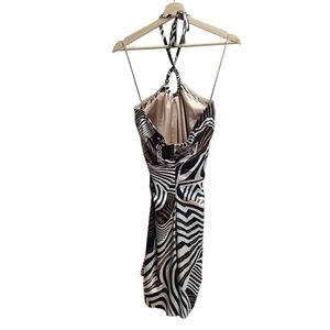 Marc Bouwer Glamit Silk  Halter Y2K Dress, Size  Extra Small